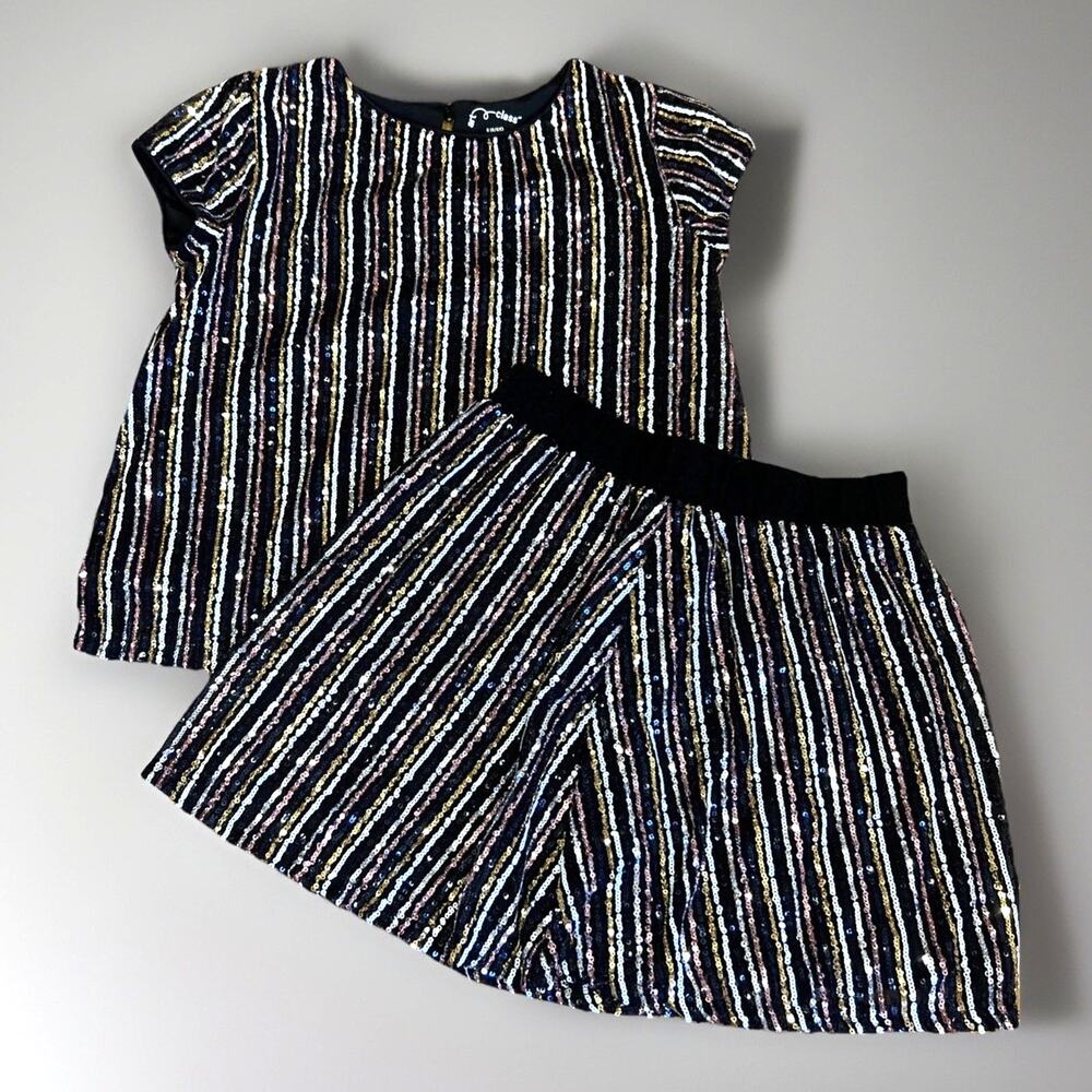 Art Class Sequin Top & Skirt Set Girls Top S 6/6X & Skirt XS (4/5) NWOT